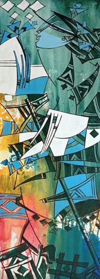 Ashkal, 12 x 36 Inch, Acrylic on Canvas, Figurative Painting, AC-ASH-333